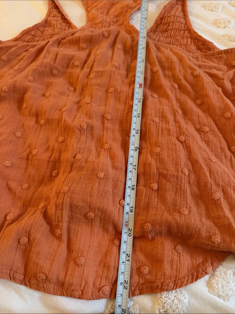 O'Neill Rust Orange Textured Button-Front Racerback Tank - Picture 5 of 6